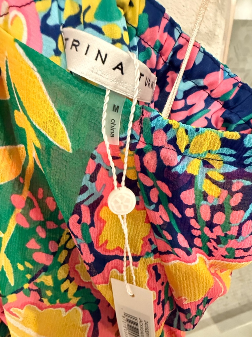 Trina Turk Tropical Halter Wide-Leg Jumpsuit - Multicolor NWT Size M - Picture 5 of 8